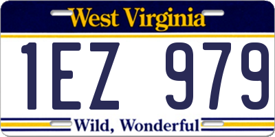 WV license plate 1EZ979