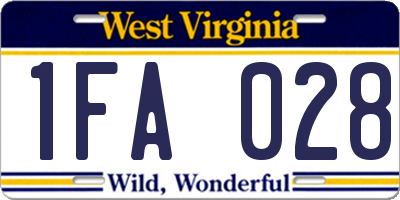 WV license plate 1FA028
