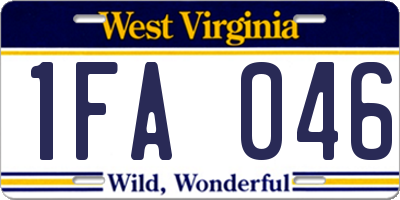 WV license plate 1FA046