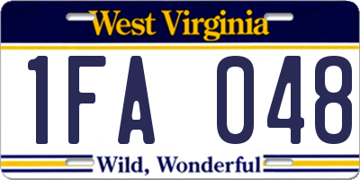 WV license plate 1FA048