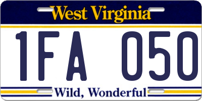 WV license plate 1FA050