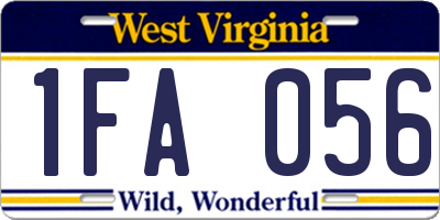WV license plate 1FA056