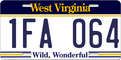 WV license plate 1FA064