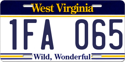 WV license plate 1FA065