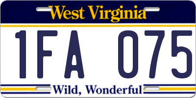 WV license plate 1FA075