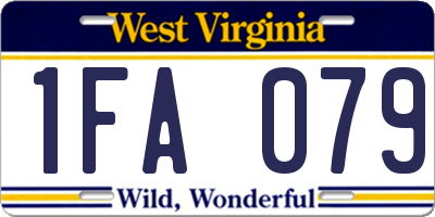 WV license plate 1FA079