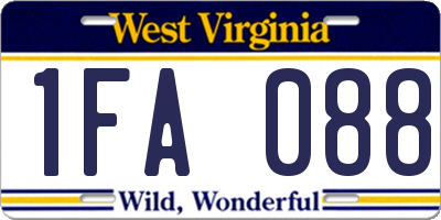 WV license plate 1FA088