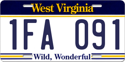 WV license plate 1FA091