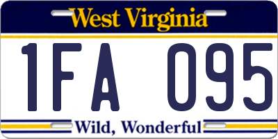 WV license plate 1FA095