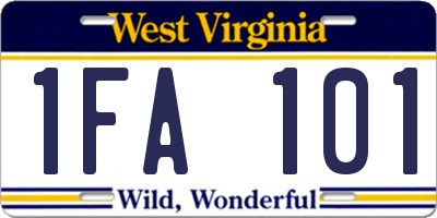 WV license plate 1FA101