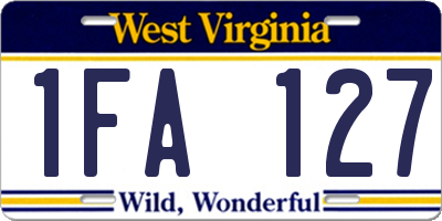 WV license plate 1FA127