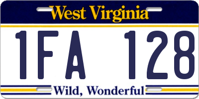 WV license plate 1FA128