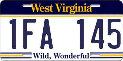WV license plate 1FA145