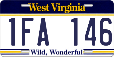 WV license plate 1FA146