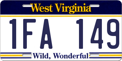 WV license plate 1FA149
