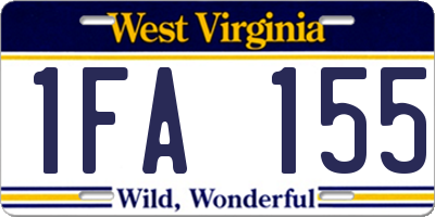 WV license plate 1FA155