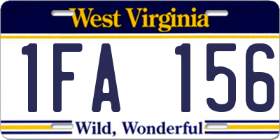 WV license plate 1FA156