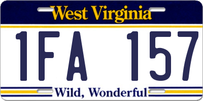 WV license plate 1FA157