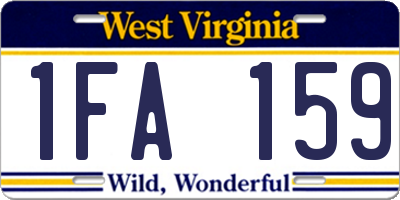 WV license plate 1FA159