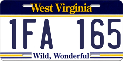 WV license plate 1FA165