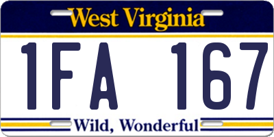 WV license plate 1FA167