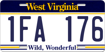 WV license plate 1FA176