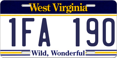 WV license plate 1FA190