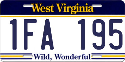 WV license plate 1FA195