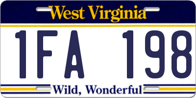 WV license plate 1FA198