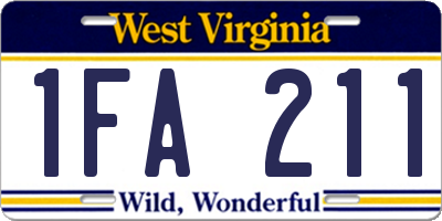 WV license plate 1FA211