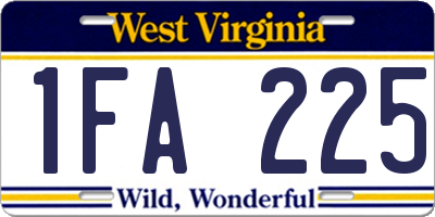 WV license plate 1FA225