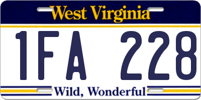 WV license plate 1FA228