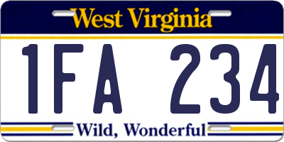 WV license plate 1FA234