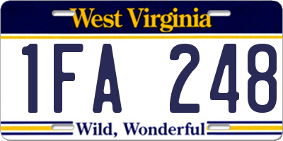 WV license plate 1FA248