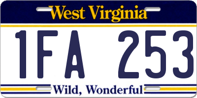 WV license plate 1FA253