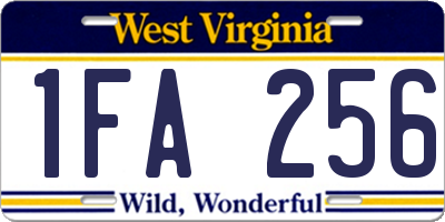 WV license plate 1FA256