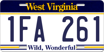 WV license plate 1FA261