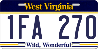 WV license plate 1FA270