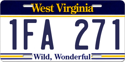 WV license plate 1FA271