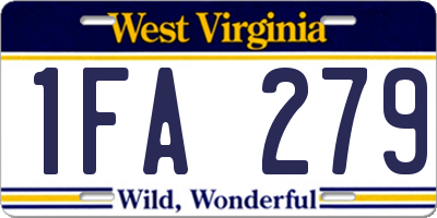 WV license plate 1FA279