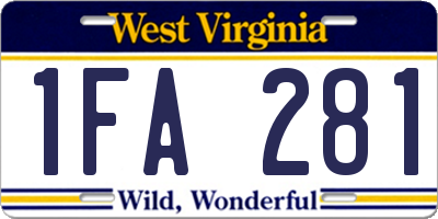 WV license plate 1FA281