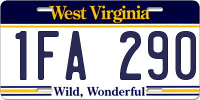 WV license plate 1FA290