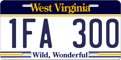 WV license plate 1FA300