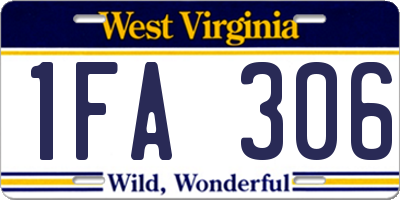 WV license plate 1FA306