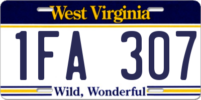 WV license plate 1FA307