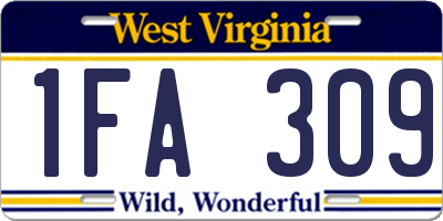 WV license plate 1FA309