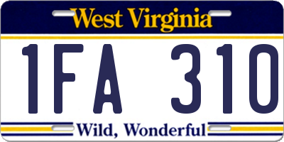 WV license plate 1FA310