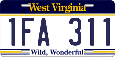 WV license plate 1FA311