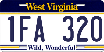 WV license plate 1FA320