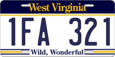 WV license plate 1FA321